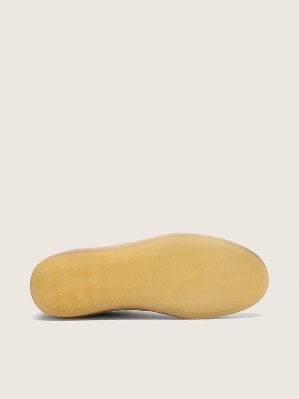 Golden Goose - Ball Star Damen aus perlfarbenem Rauleder mit silbernem Glitzerstern in 