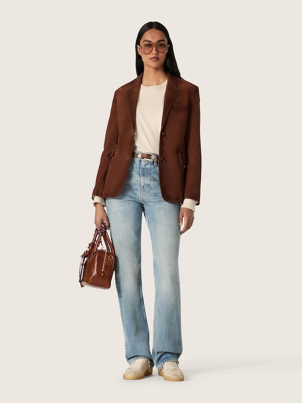 Golden Goose - Ball Star donna in suede color perla con stella glitter argento in 