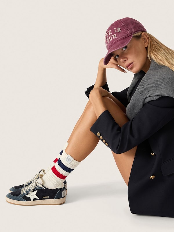 Golden Goose | FiveFourFive Women's Ball Star in blue with cream star