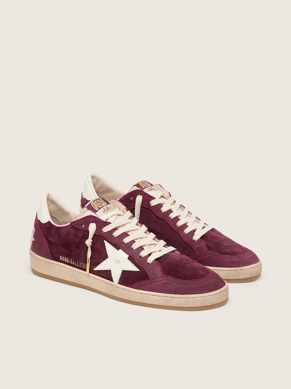 Golden Goose | FiveFourFive Women's Ball Star in burgundy with cream star