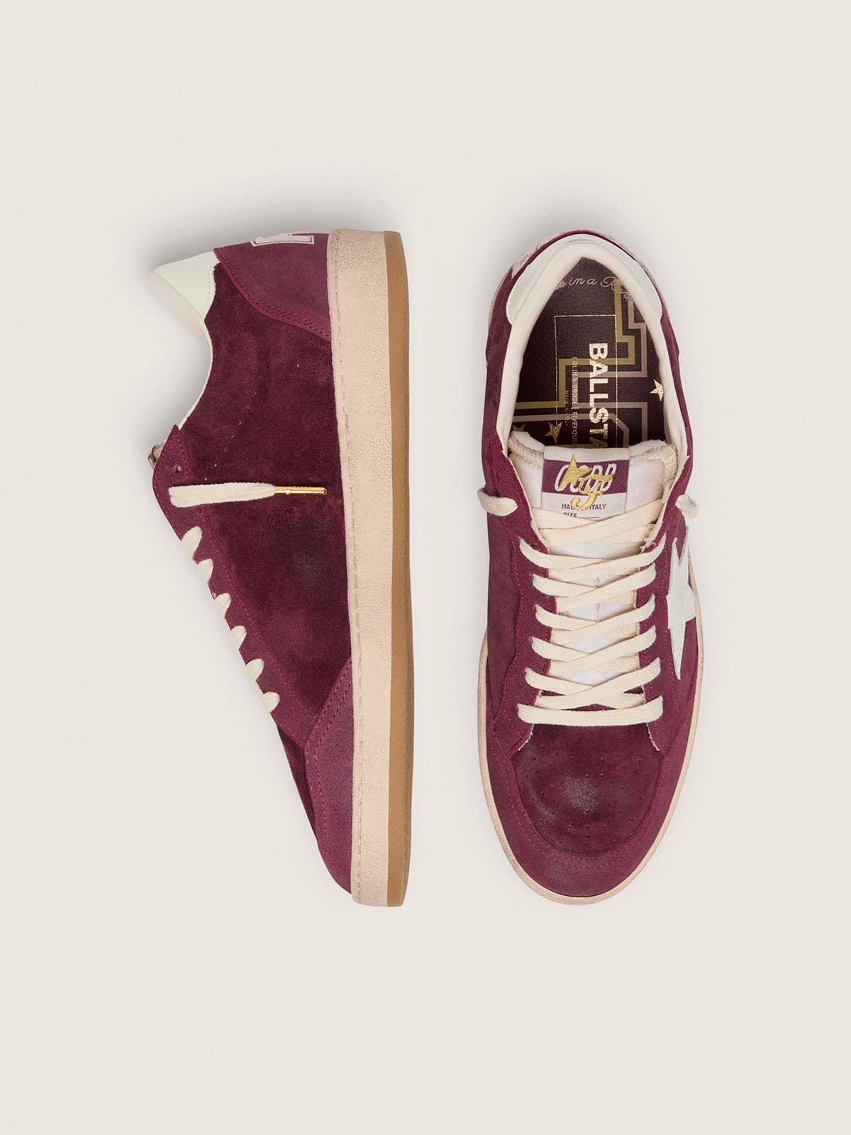 Golden Goose - Golden Goose | FiveFourFive Ball Star donna bordeaux con stella color crema in 