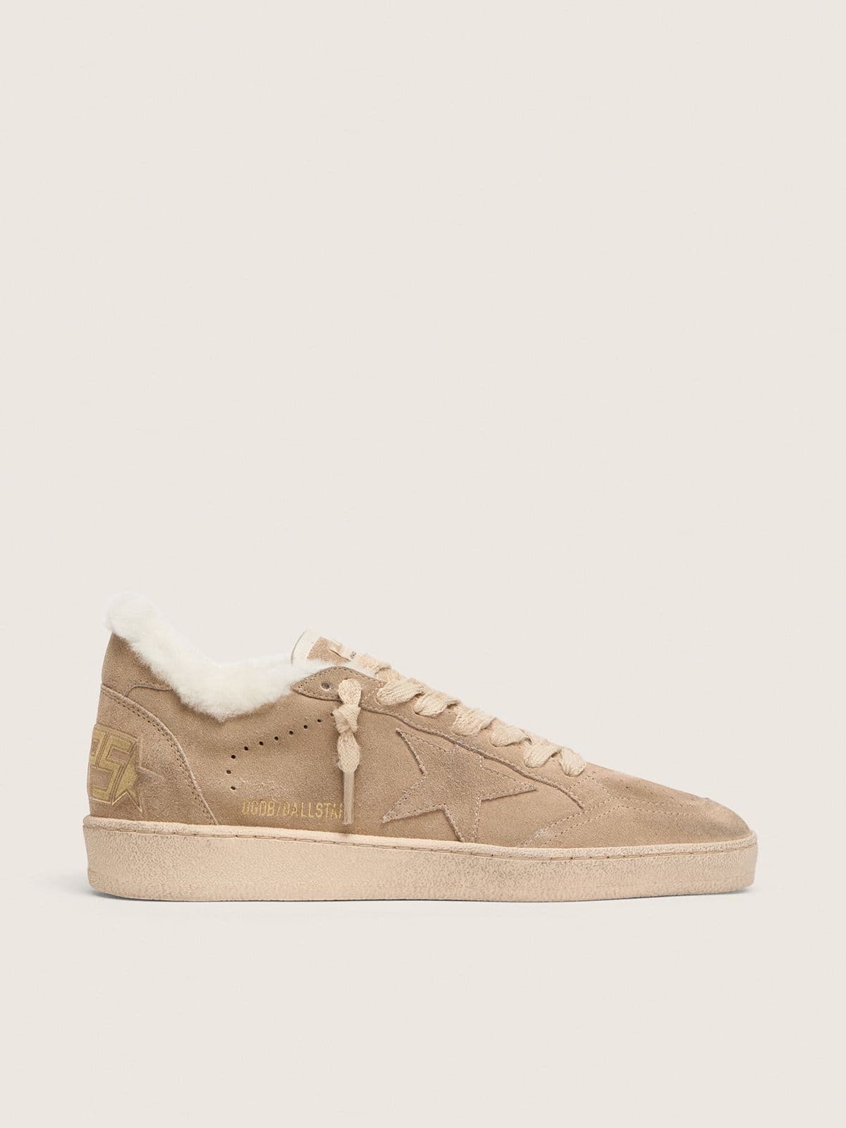 Golden Goose Women's Ball Star in beige suede with matching star and shearling lining Ball Star beige woman