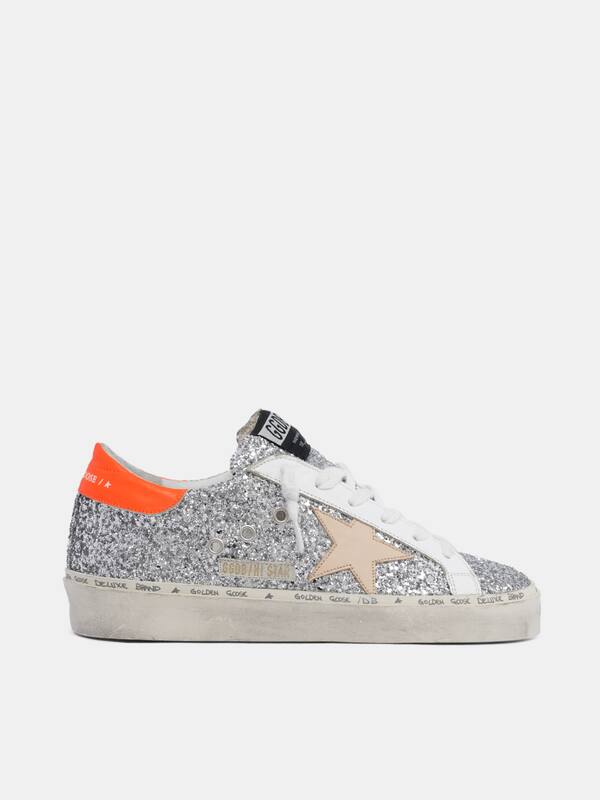 Hi Star sneakers with glitter and orange heel tab