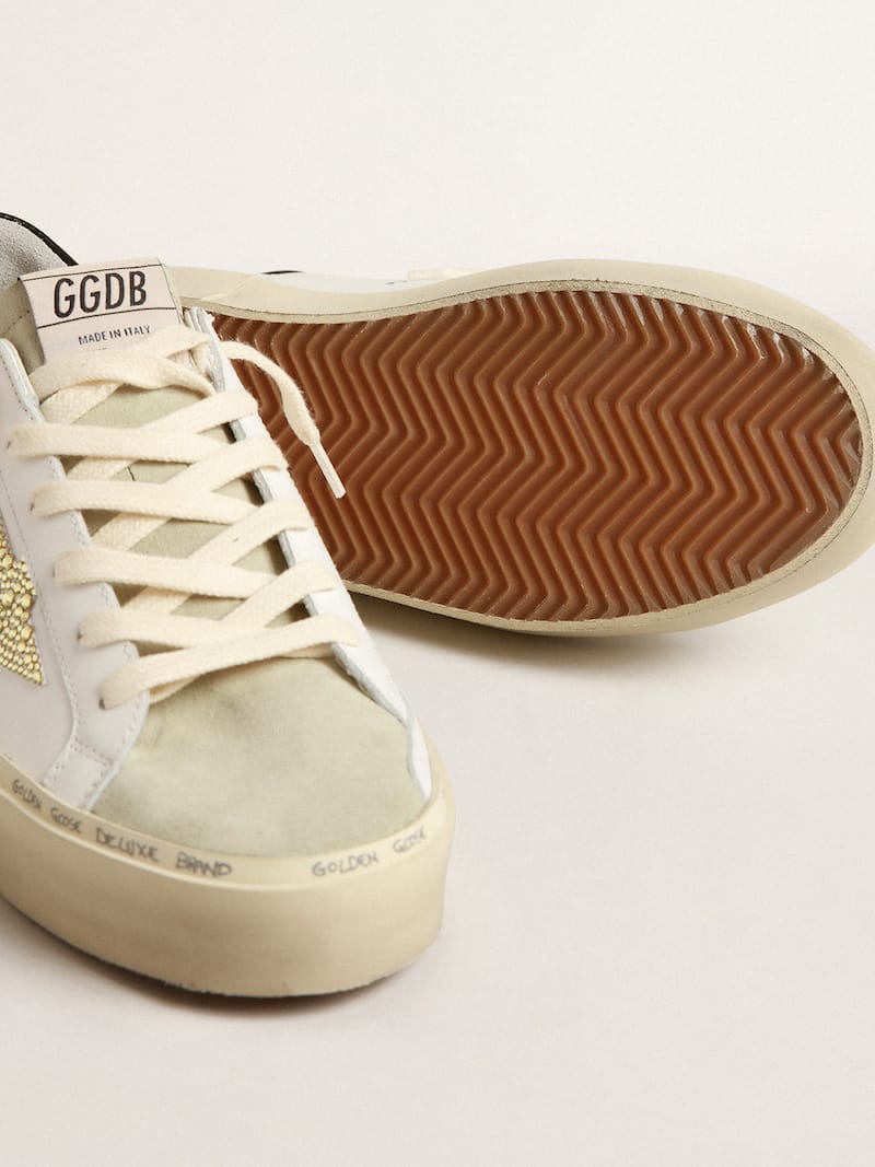 Golden Goose - Hi Star with Swarovski crystal star and black heel tab in 