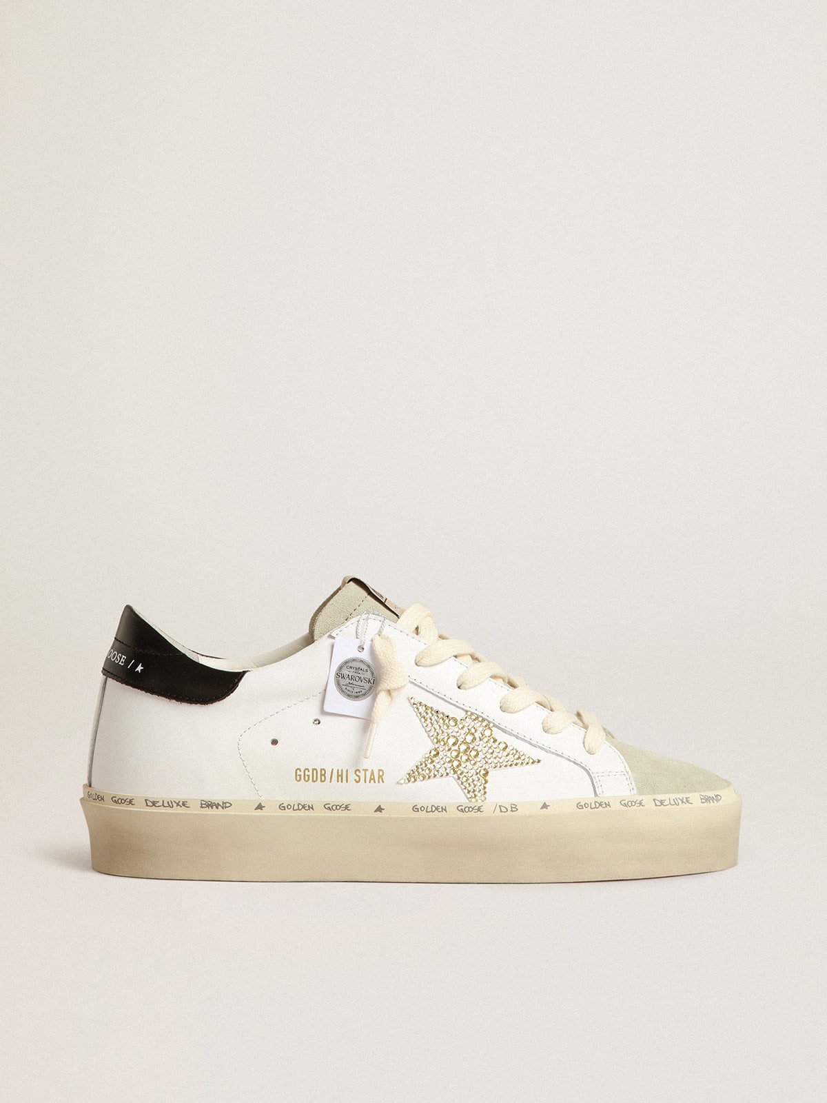 Golden Goose - Hi Star con estrella con cristales Swarovski y refuerzo del talón negro in 