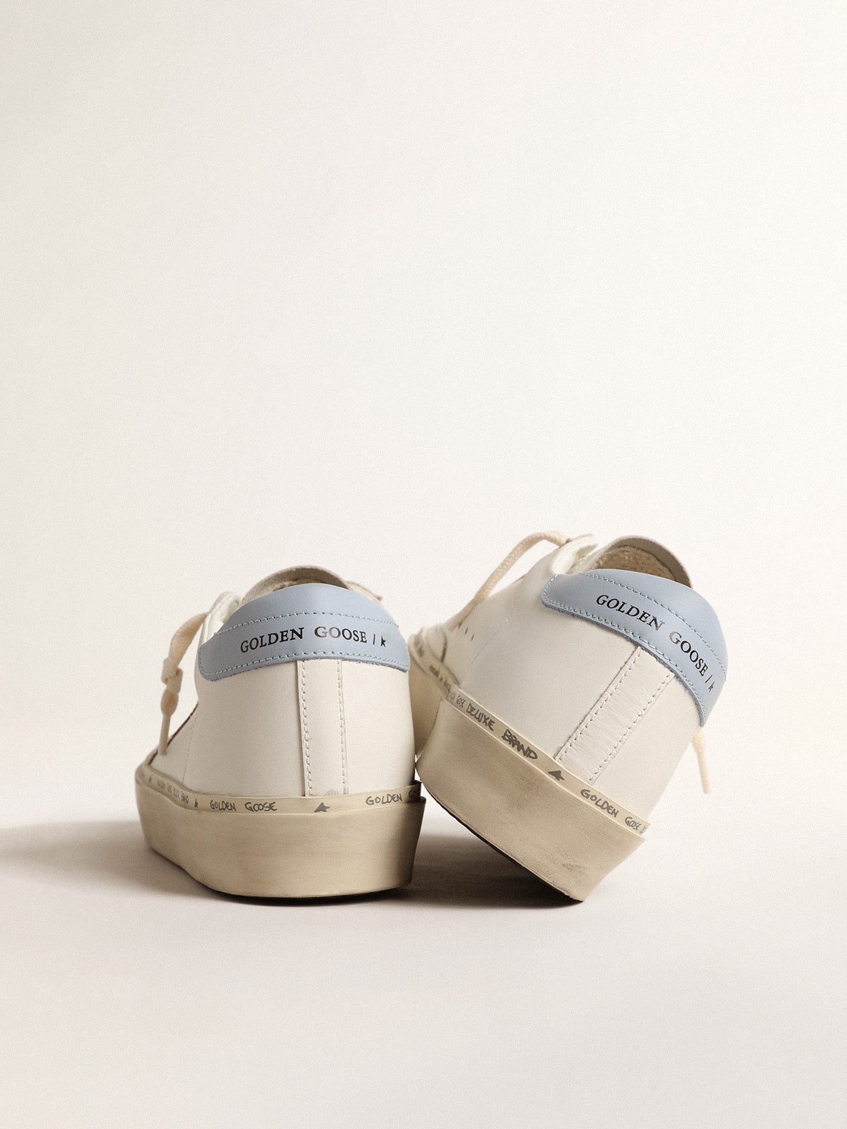 Golden Goose - Hi Star with metallic leather star and powder-blue heel tab in 