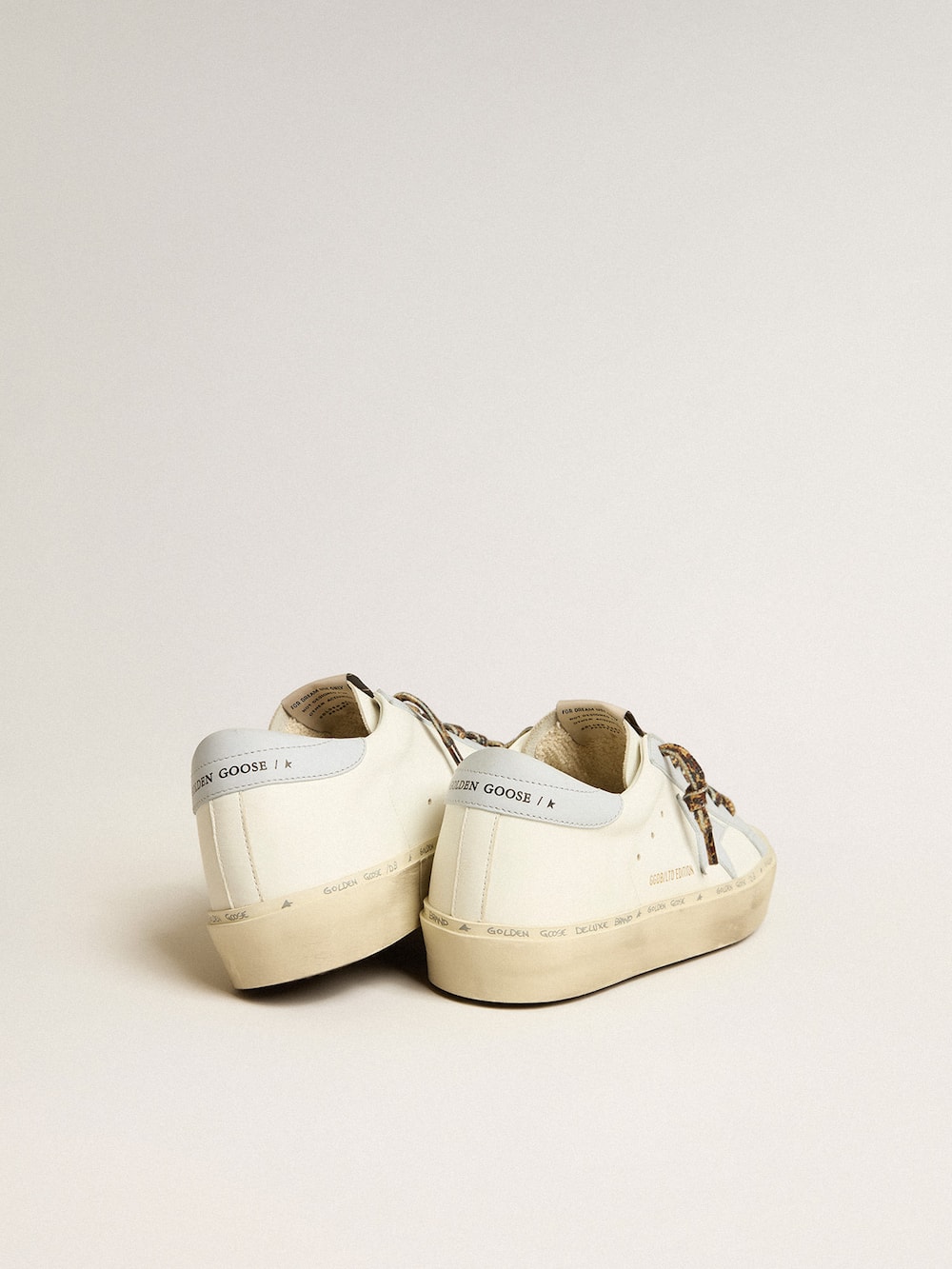 Golden Goose - Hi Star LTD in leather with light blue leather star and heel tab in 