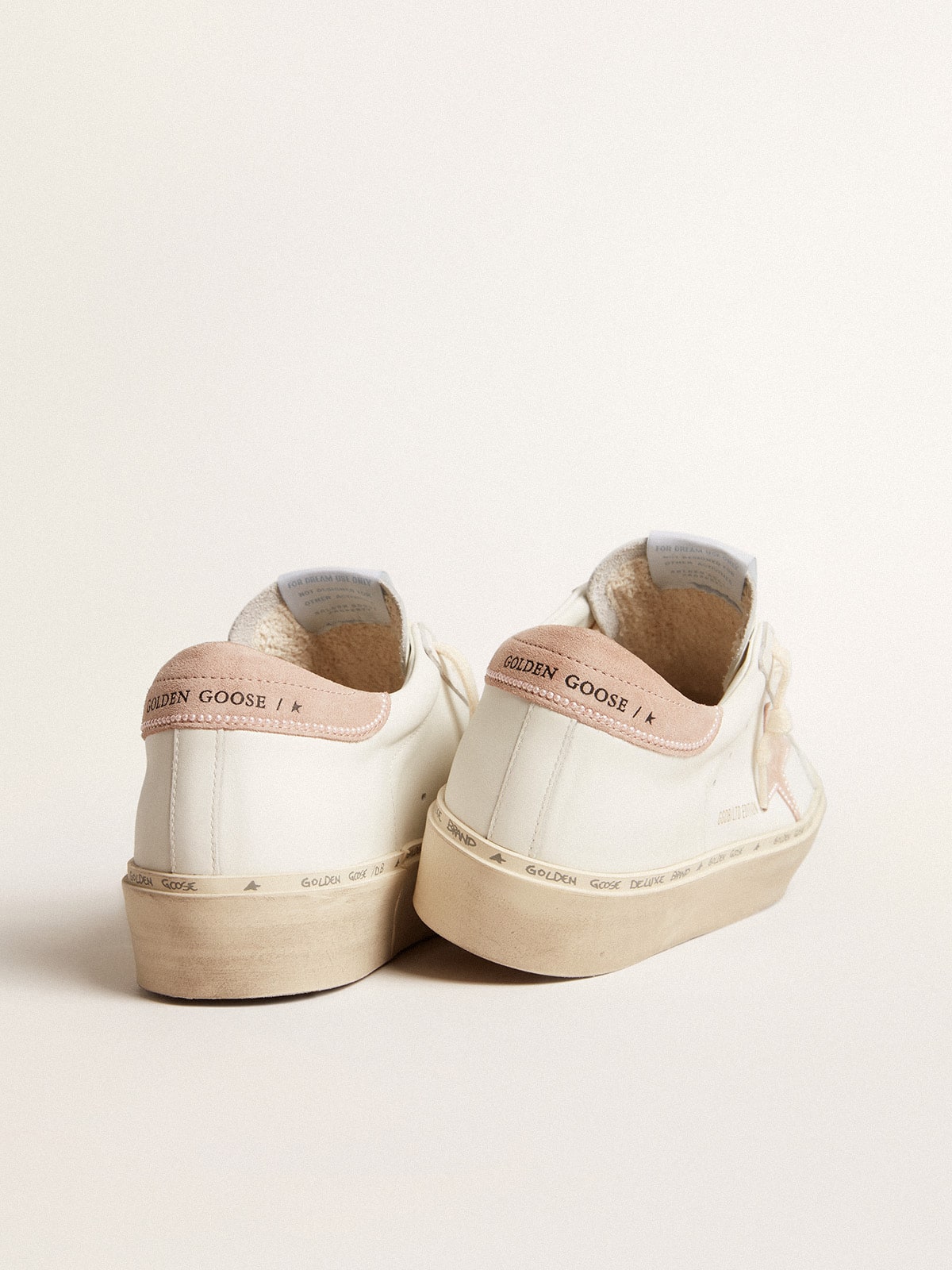 Golden Goose - Women's Hi Star LTD with old rose suede star and heel tab with pearls in 