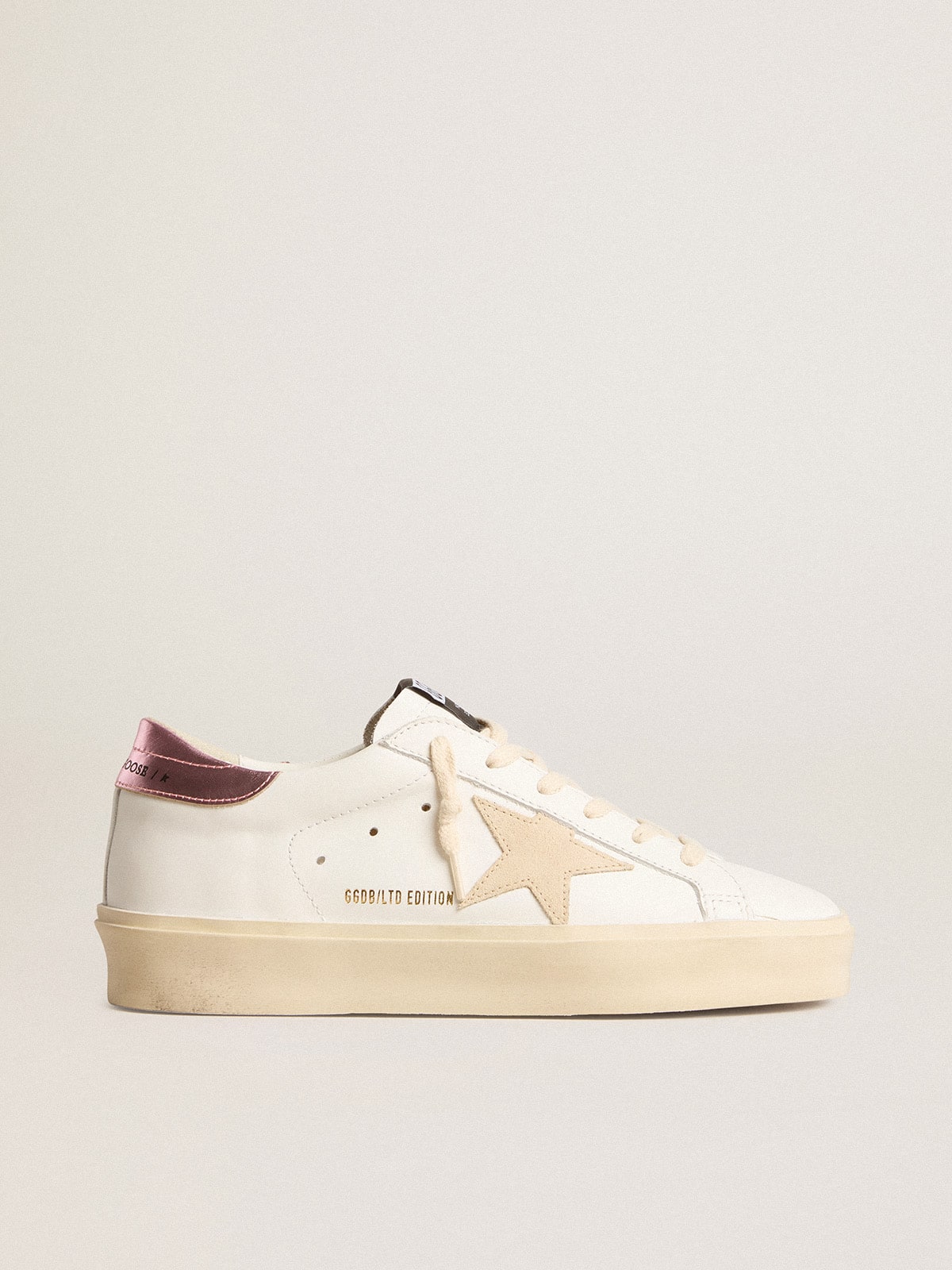 Golden Goose - Women's Hi Star LTD with pearl suede star and metallic leather heel tab in 