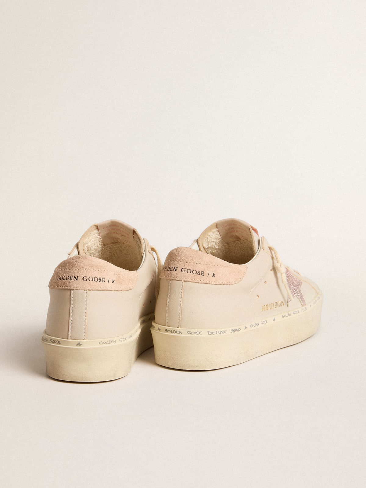 Golden Goose - Hi Star LTD in nappa with suede star and pink Swarovski crystals in 