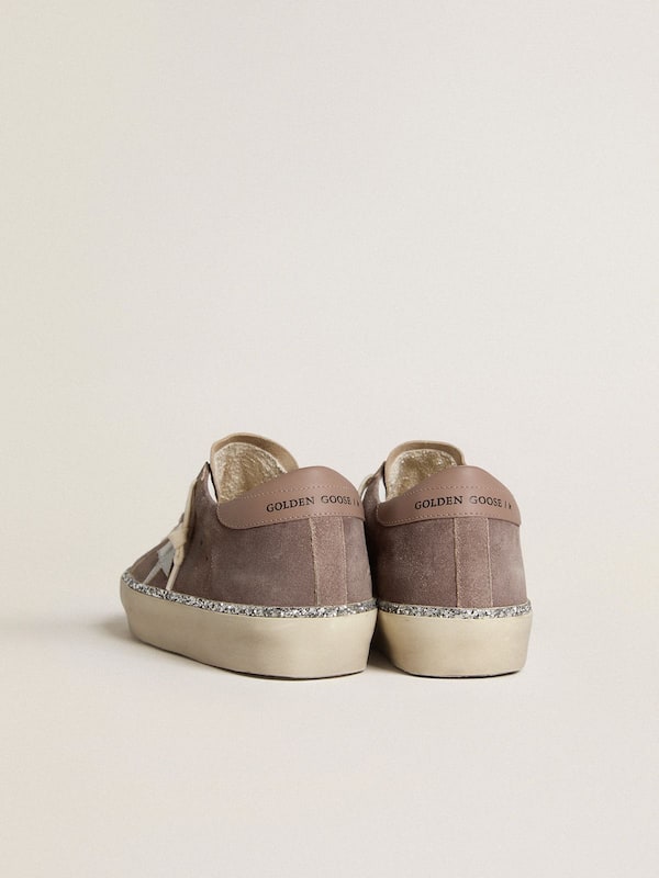 Golden Goose - Women's Hi Star in suede with silver leather star and leather heel tab in 