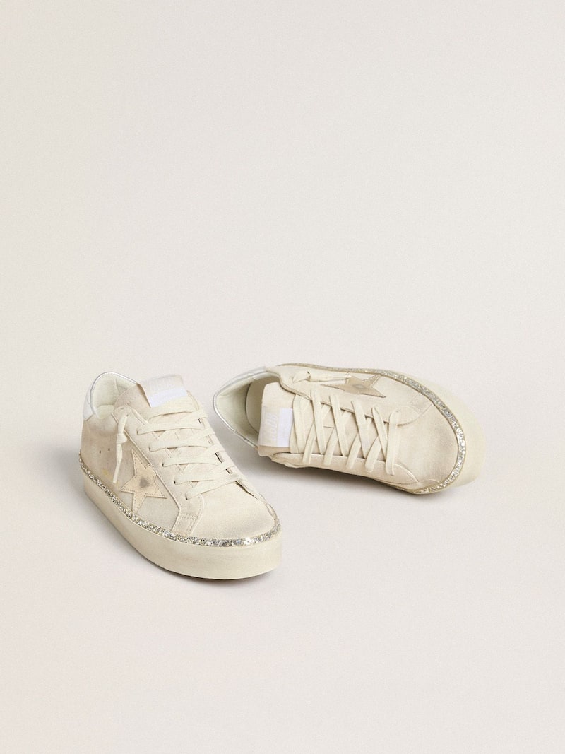 Golden Goose - Hi Star in suede with silver metallic leather star and heel tab in 