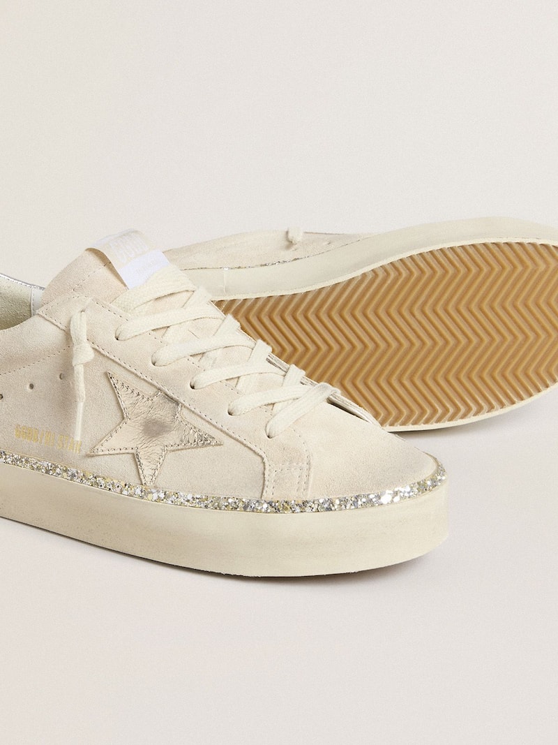 Golden Goose - Hi Star in suede with silver metallic leather star and heel tab in 
