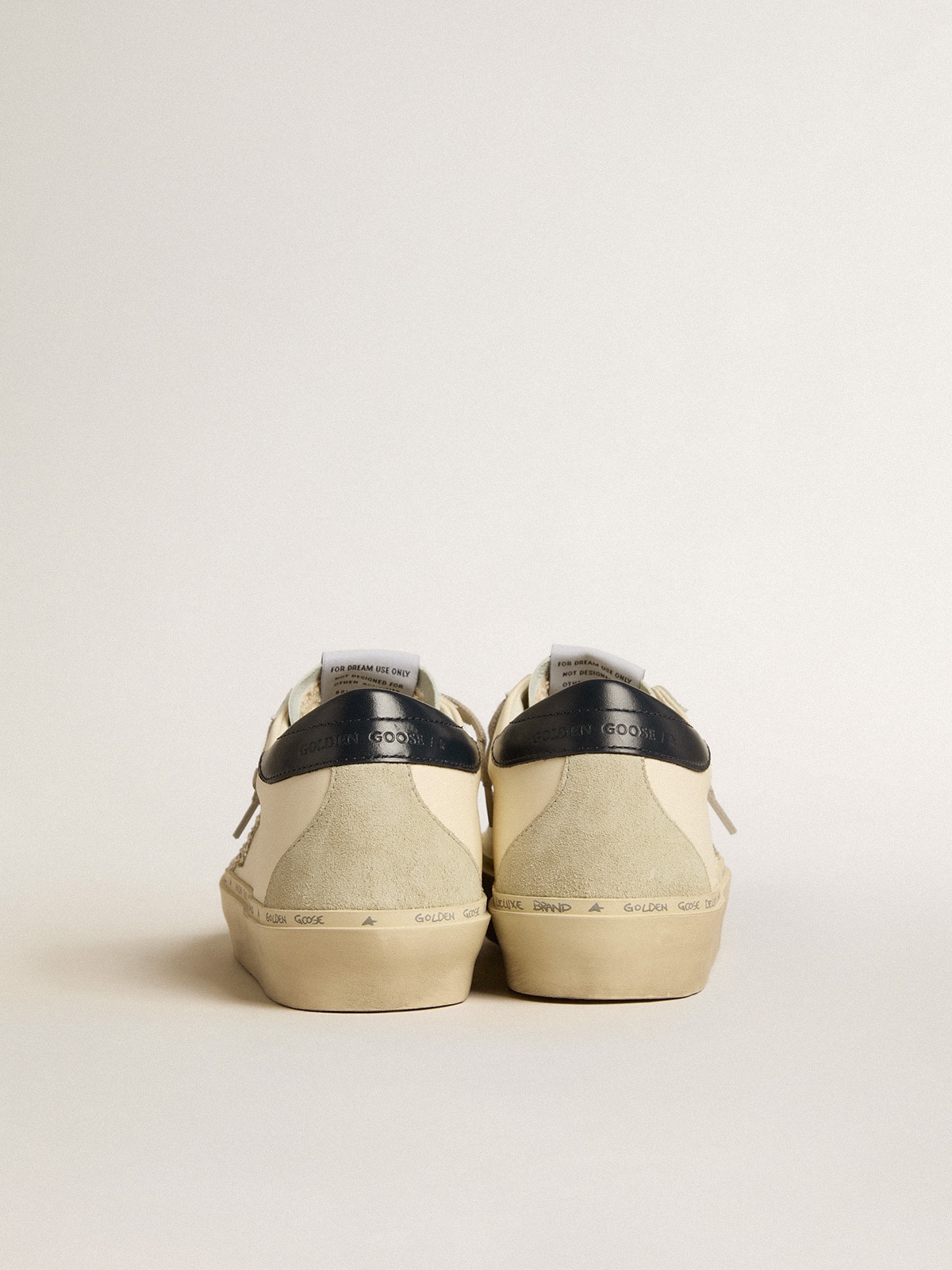 Golden Goose - Hi Star in nappa with Swarovski crystal star and dark blue leather heel tab in 