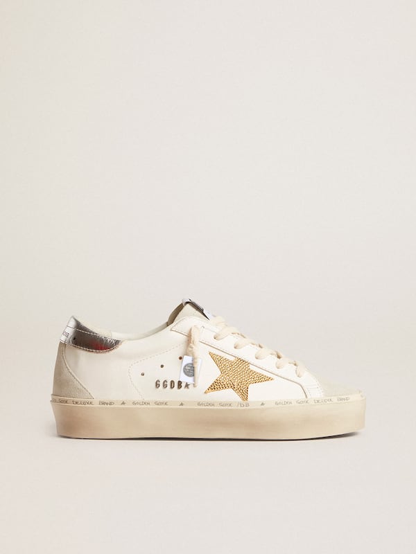 Golden Goose - Hi Star with Swarovski crystal star and silver leather heel tab in 