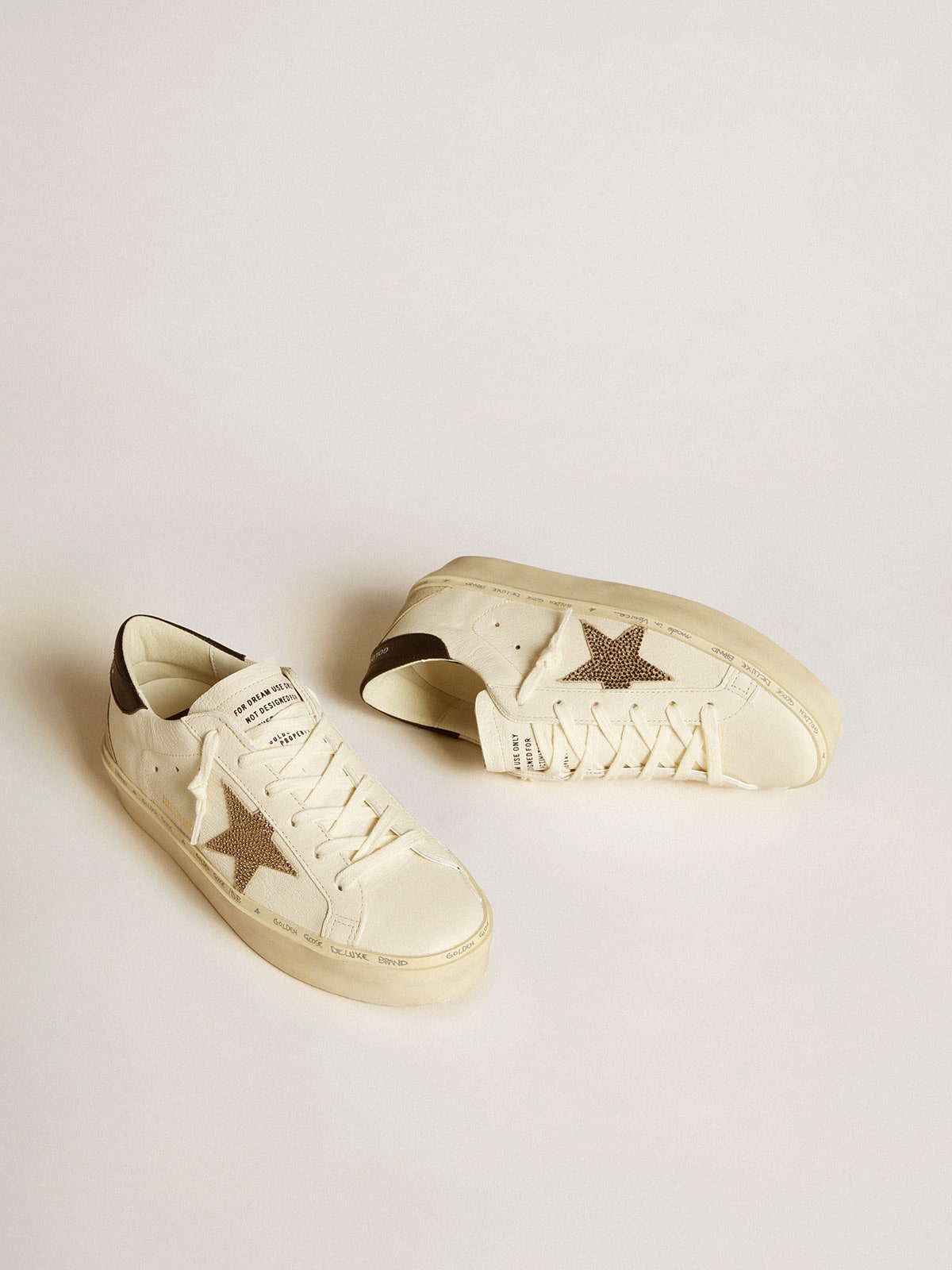 Golden Goose - Hi Star LTD with Swarovski crystal star and black leather heel tab in 