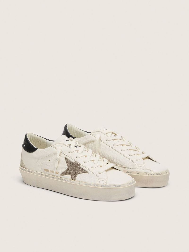 Golden Goose - Hi Star  with Swarovski crystal star and black leather heel tab in 