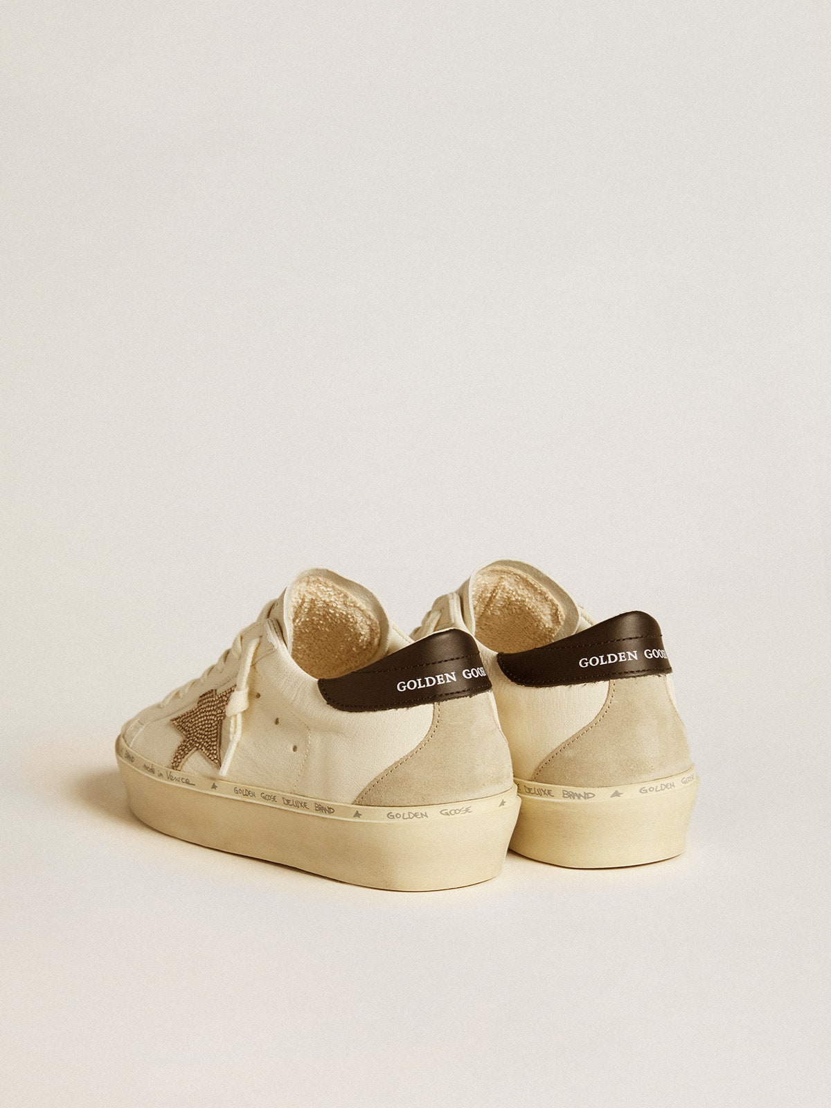 Golden Goose - Hi Star LTD with Swarovski crystal star and black leather heel tab in 