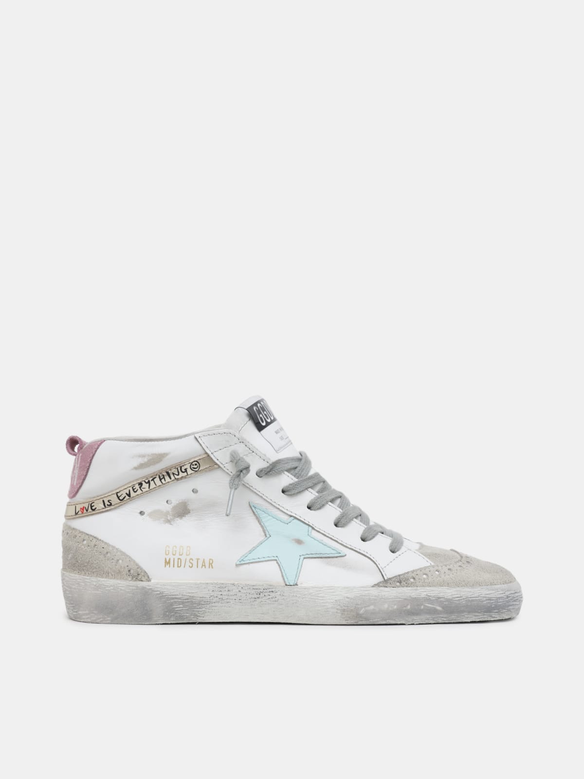 Golden Goose - Mid Star sneakers with "Love is everything" lettering in 