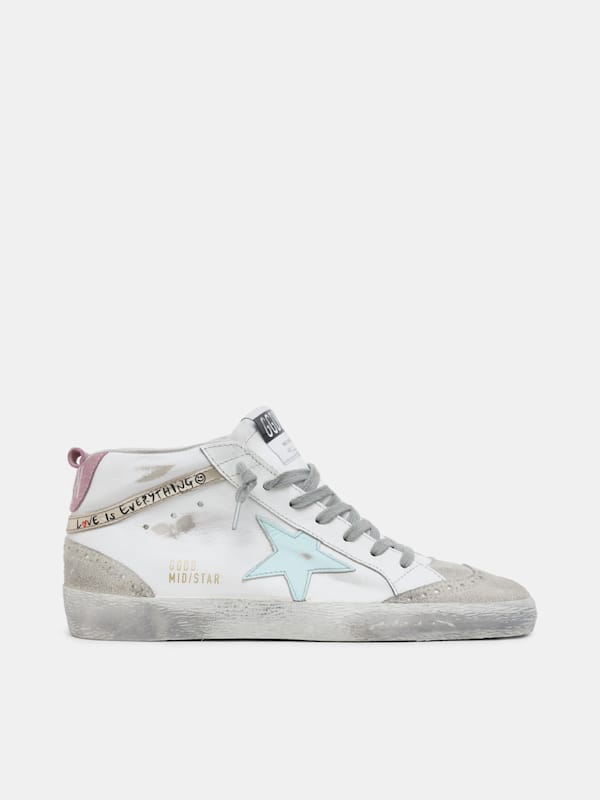 Mid Star sneakers with "Love is everything" lettering