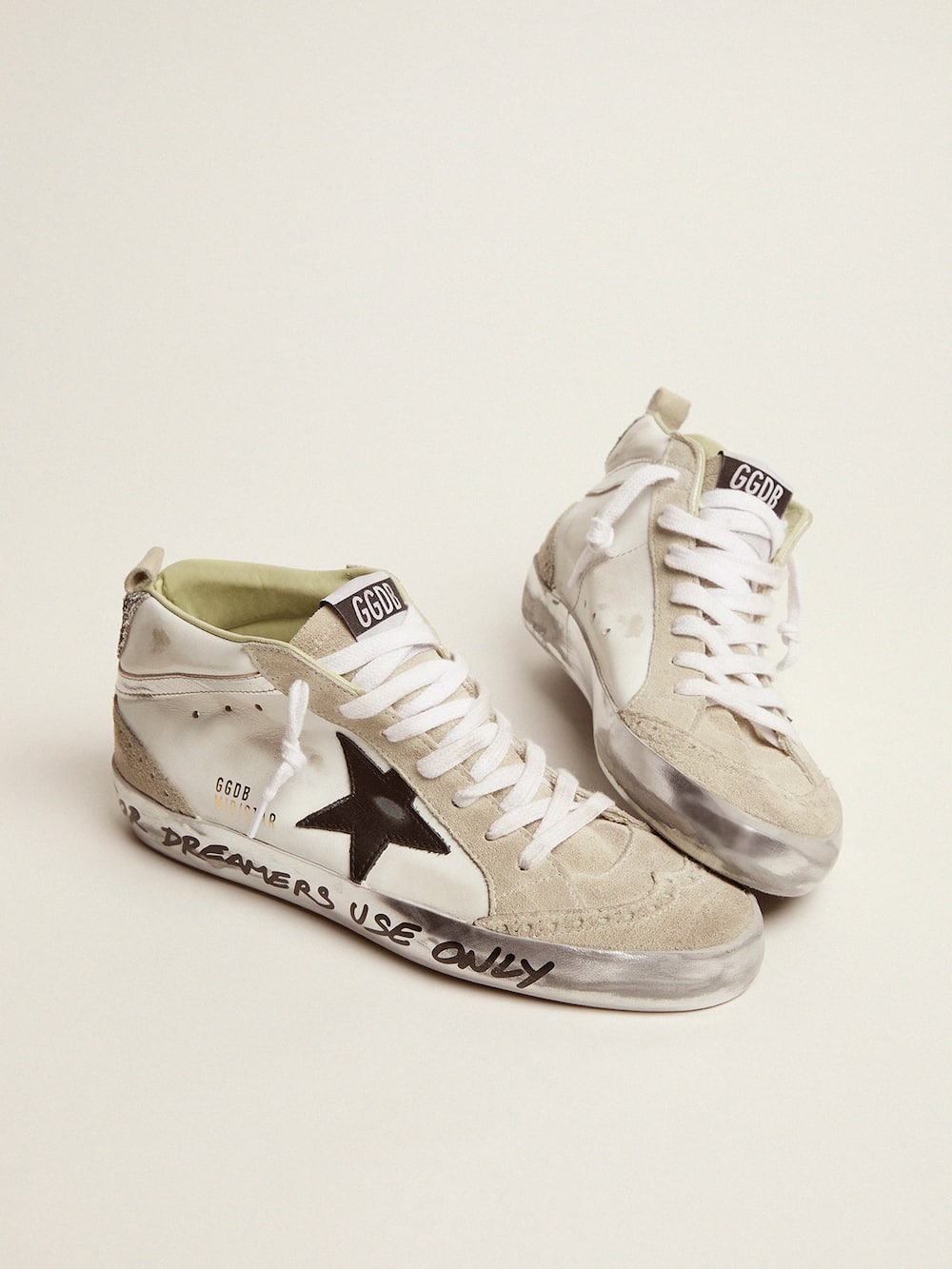Golden Goose - Mid Star LTD sneakers with glitter heel tab and handwritten lettering on the foxing in 