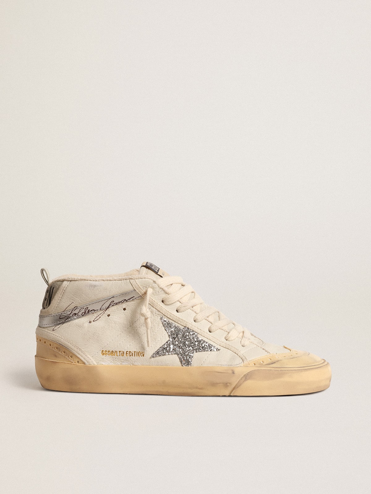 Golden Goose - Mid Star LTD with glitter star and metallic leather flash in 