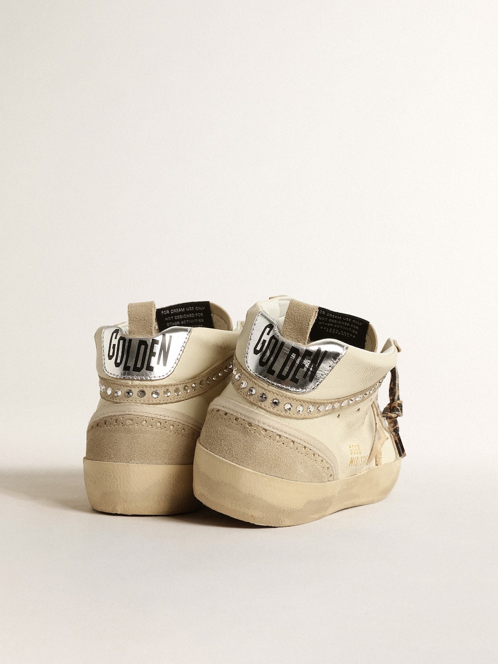 Golden Goose - Mid Star with metallic leather star and Swarovski crystal flash in 