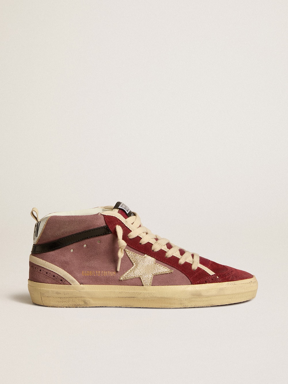 Golden Goose - Mid Star LTD in violet suede with platinum leather star and black flash in 