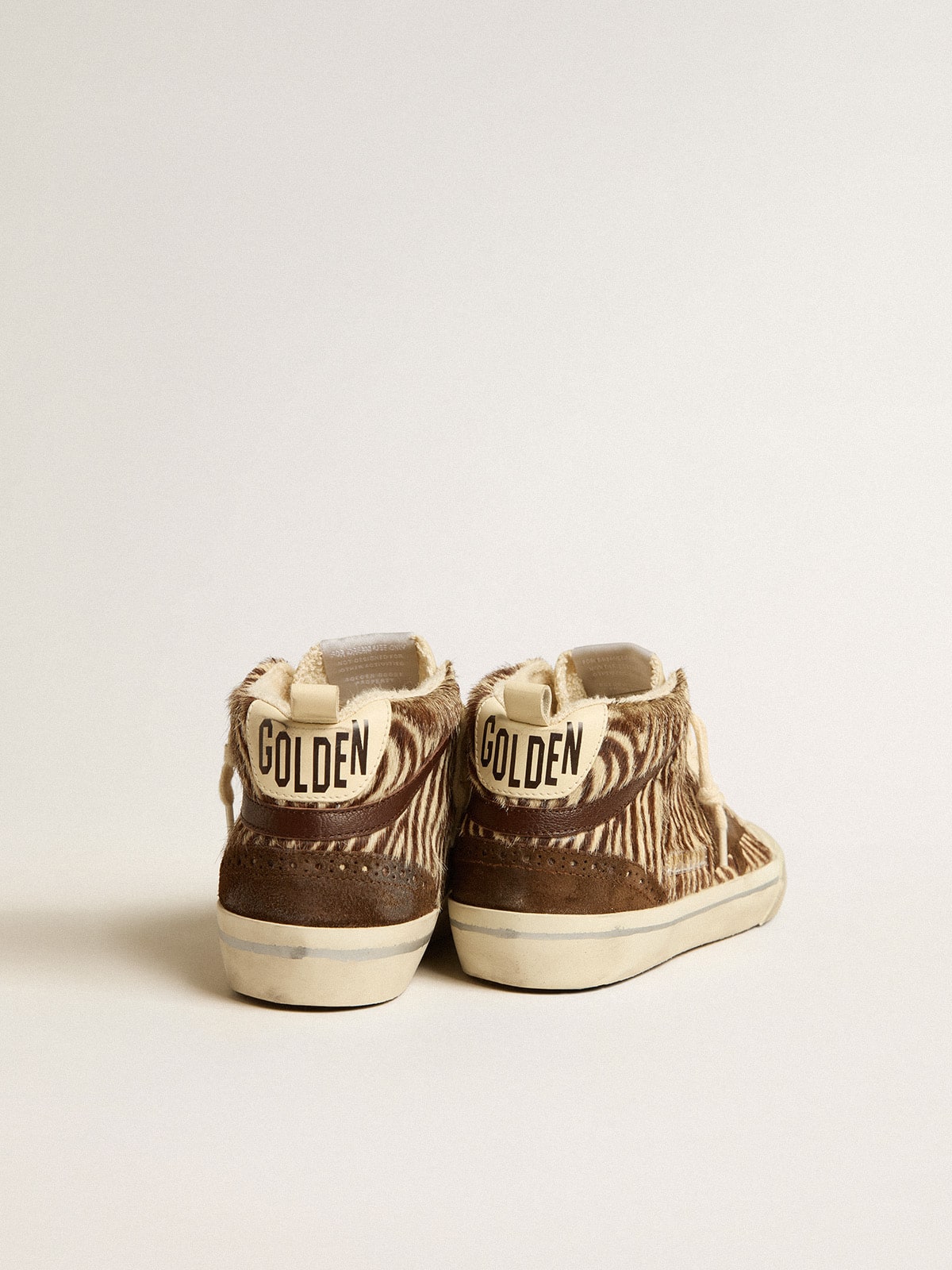 Golden Goose - Mid Star LTD de piel efecto potro cebra con estrella de ante y detalle de «coma» marrón in 