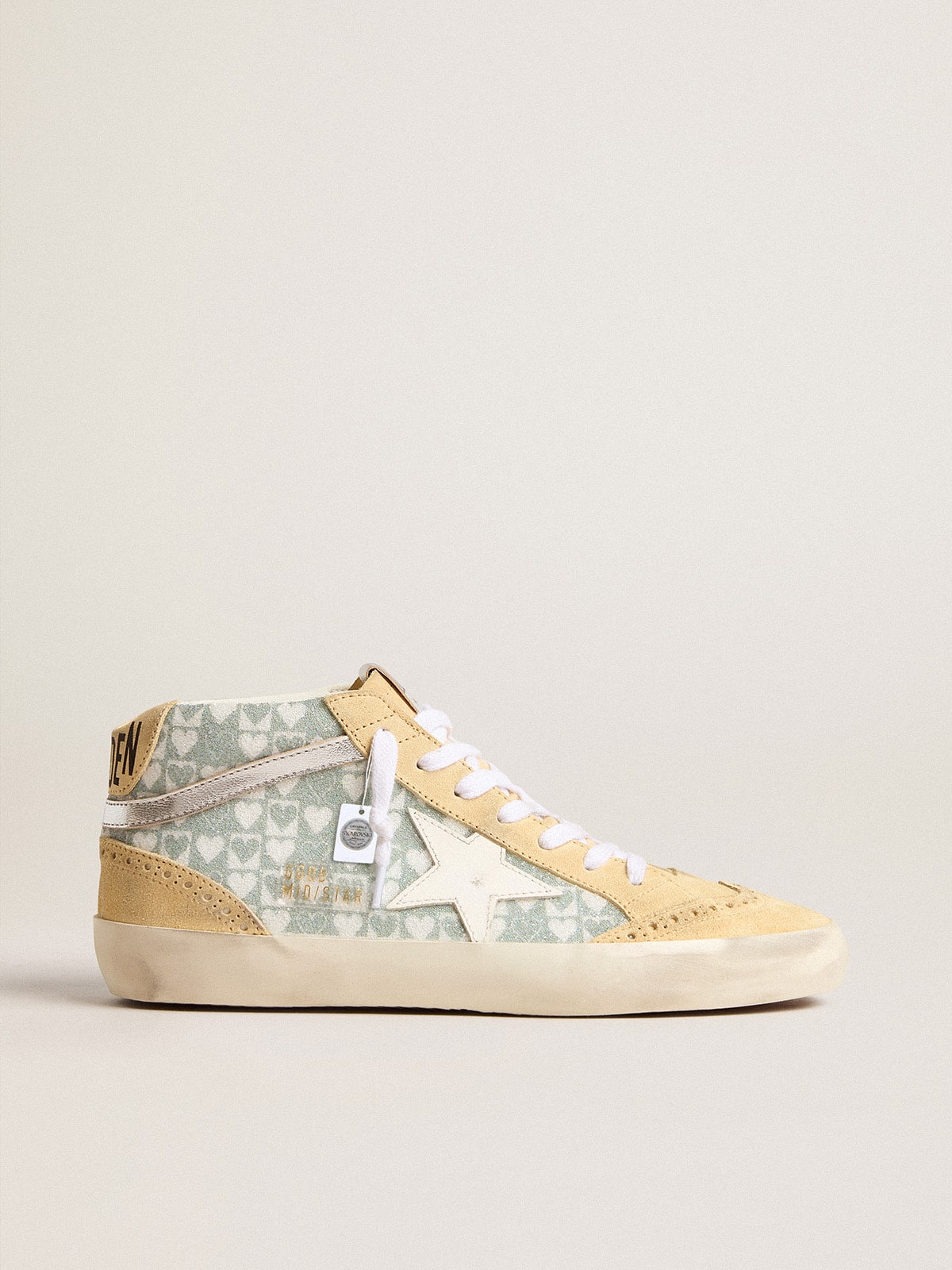 Mid Star ハートプリント スワロフスキークリスタル シルバーフラッシュ | Golden Goose