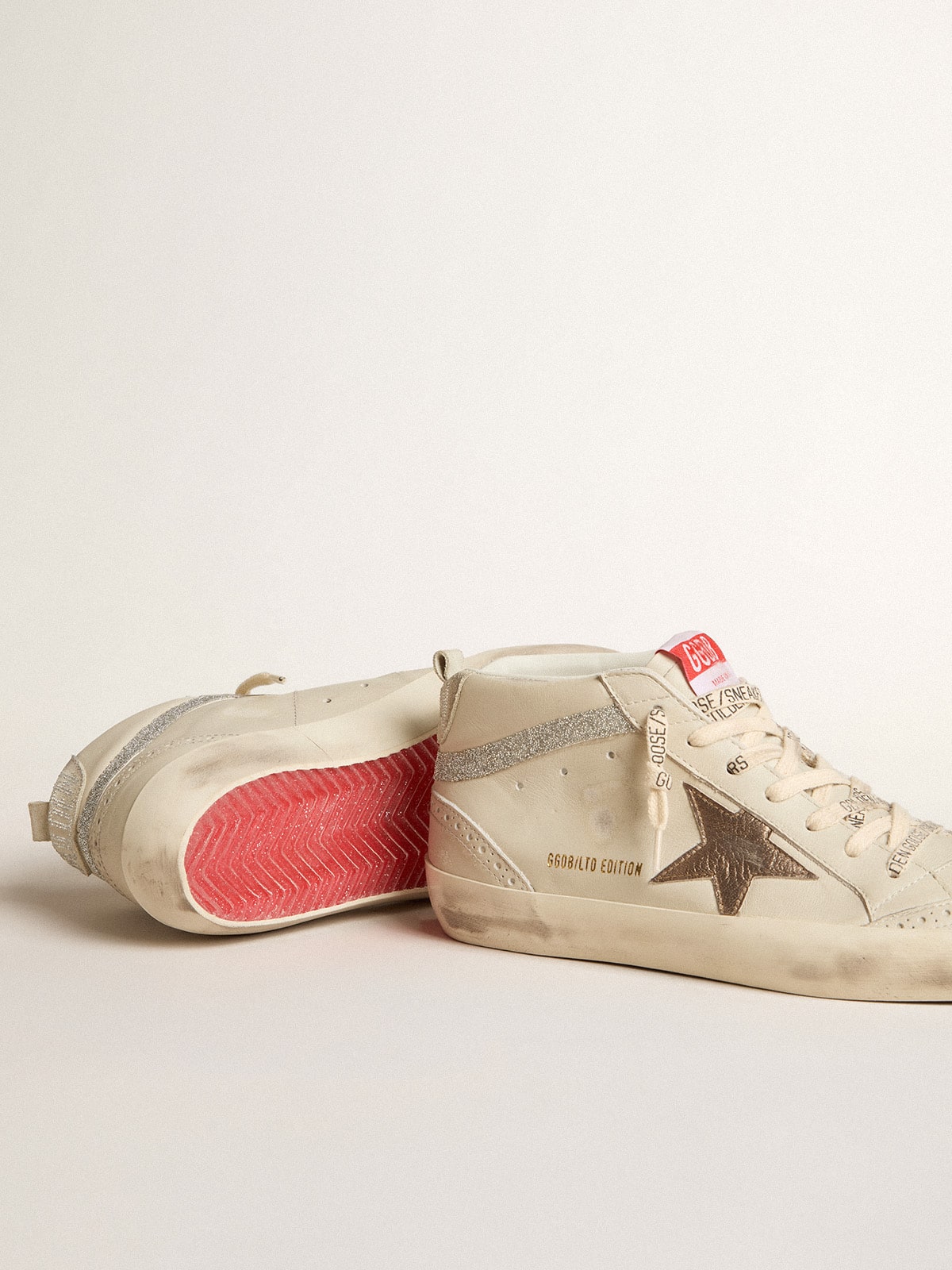 Golden Goose - Women's Mid Star LTD with bronze leather star and Swarovski crystal flash in 