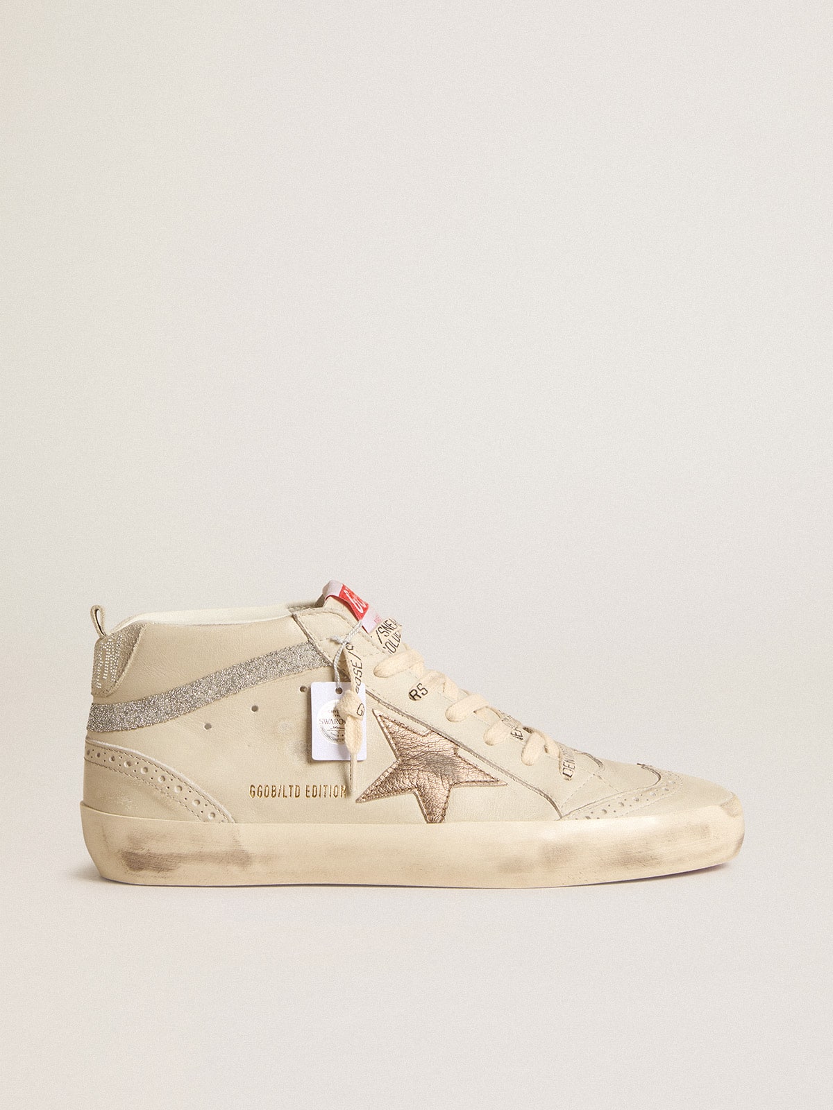 Golden Goose - Women's Mid Star LTD with bronze leather star and Swarovski crystal flash in 