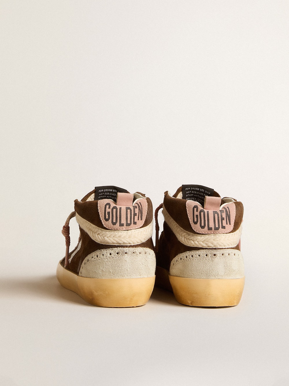 Golden Goose - Mid Star LTD in brown suede with silver nappa leather star and cream flash in 