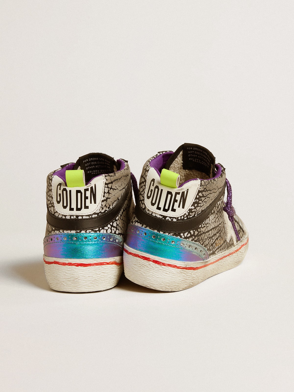 Golden Goose - Mid Star Feminino LAB de couro animal print e estrela branca in 