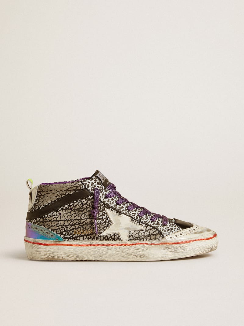 Women’s Mid Star LAB in animal-print leather with a white star