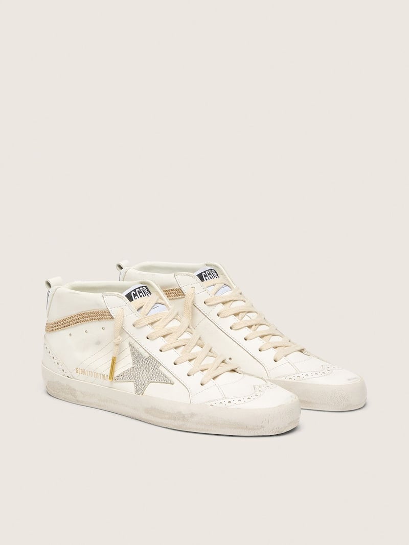 Golden Goose - Mid Star  with star and heel tab in suede with Swarovski crystals in 