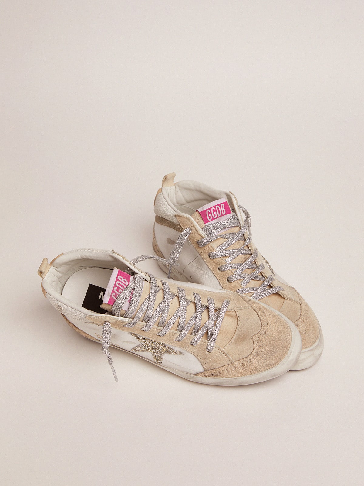 Golden Goose - Mid Star LTD sneakers with light green glitter star   in 