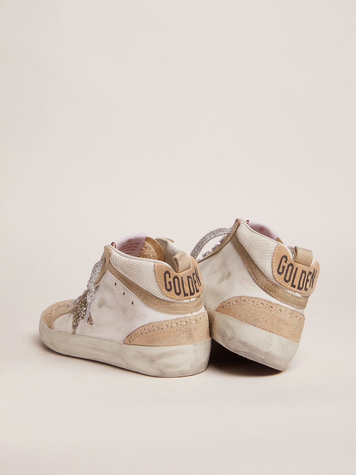 Golden Goose - Mid Star LTD sneakers with light green glitter star   in 