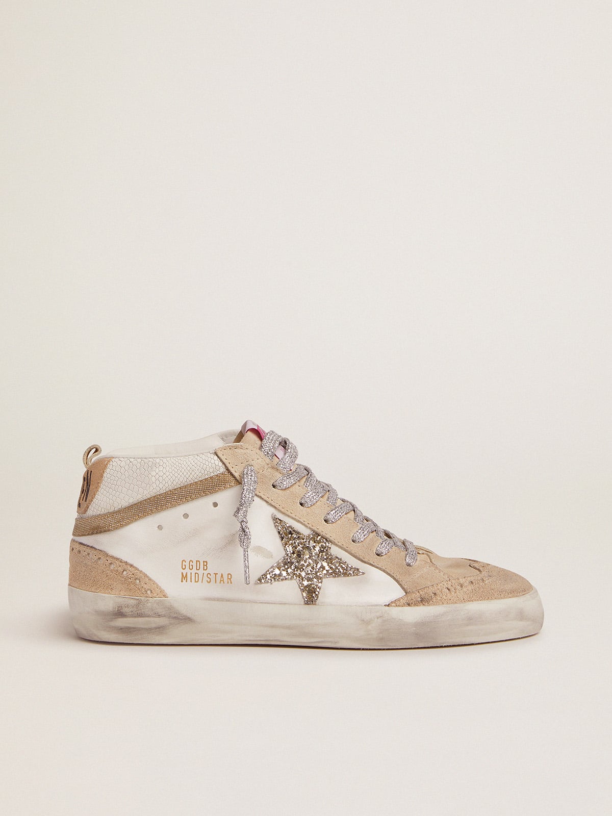 Golden Goose - Mid Star LTD sneakers with light green glitter star   in 