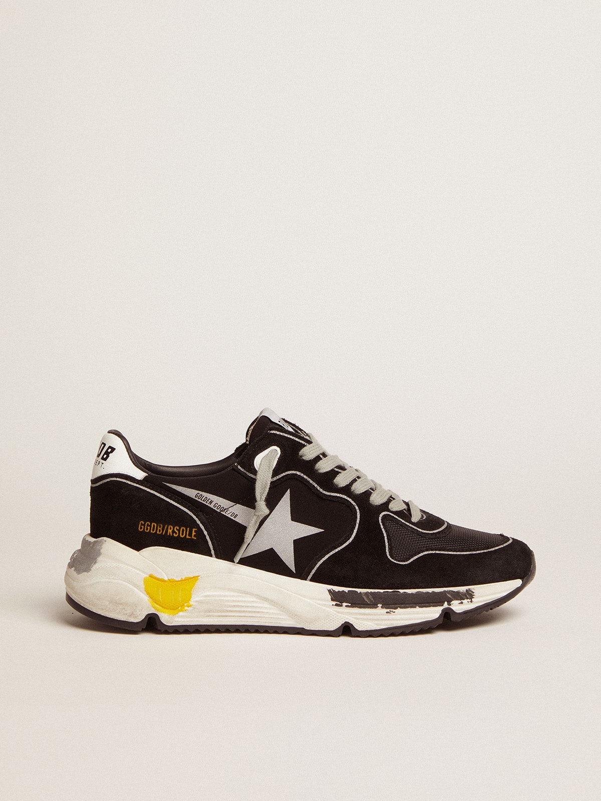 Golden Goose - Running Sole para mujer negras con estrella plateada in 