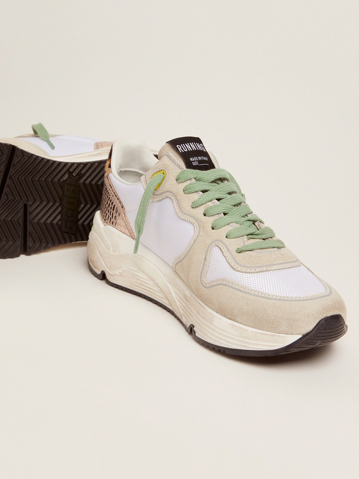 Golden Goose - Running Sole sneakers in suede with glitter and leopard print in 