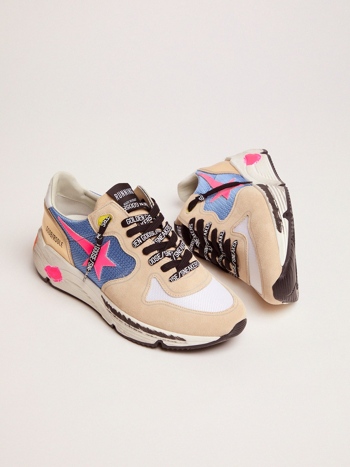 Golden Goose - Running Sole sneakers in suede with gold detail in 