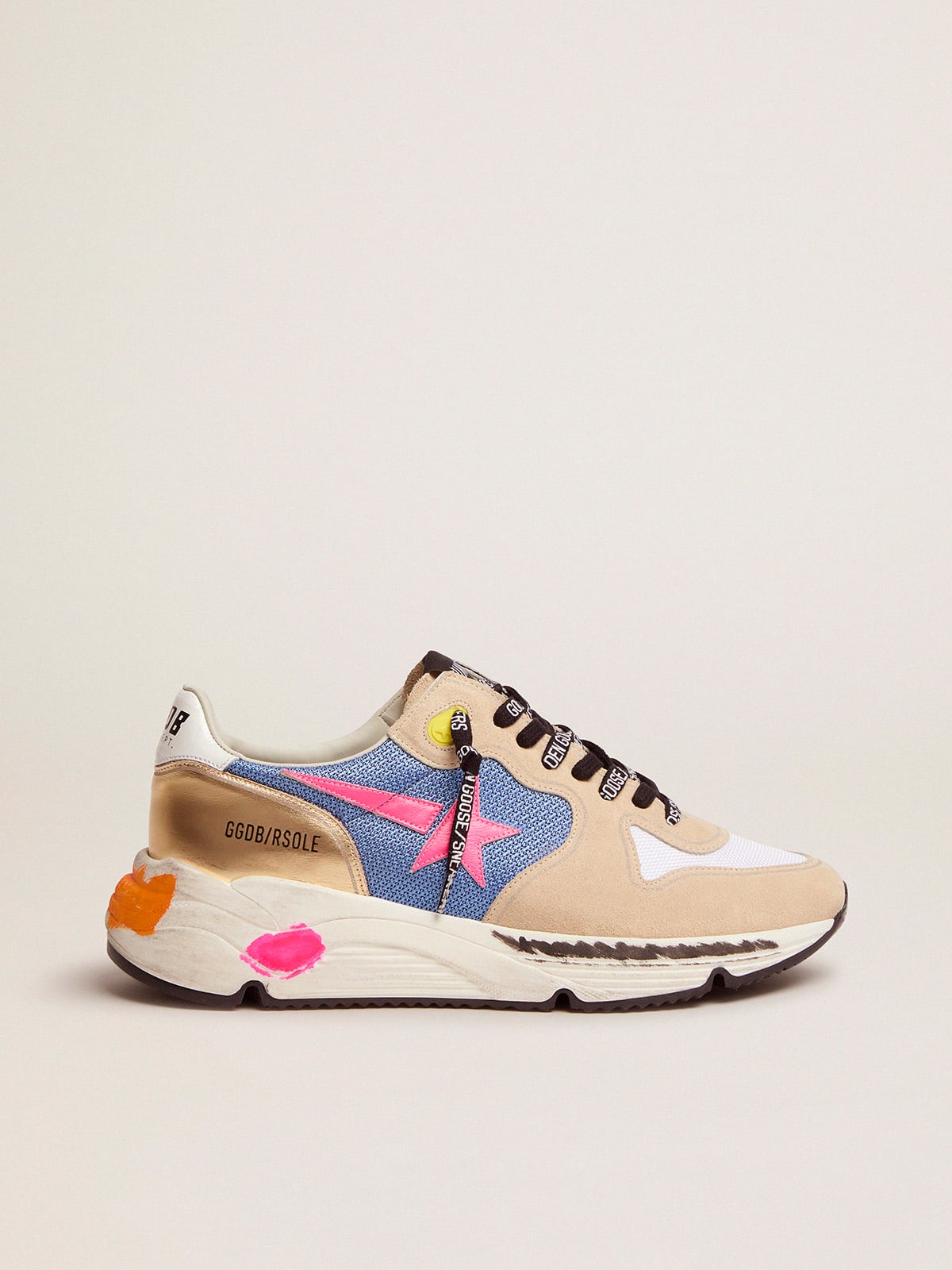 Golden Goose - Running Sole sneakers in suede with gold detail in 