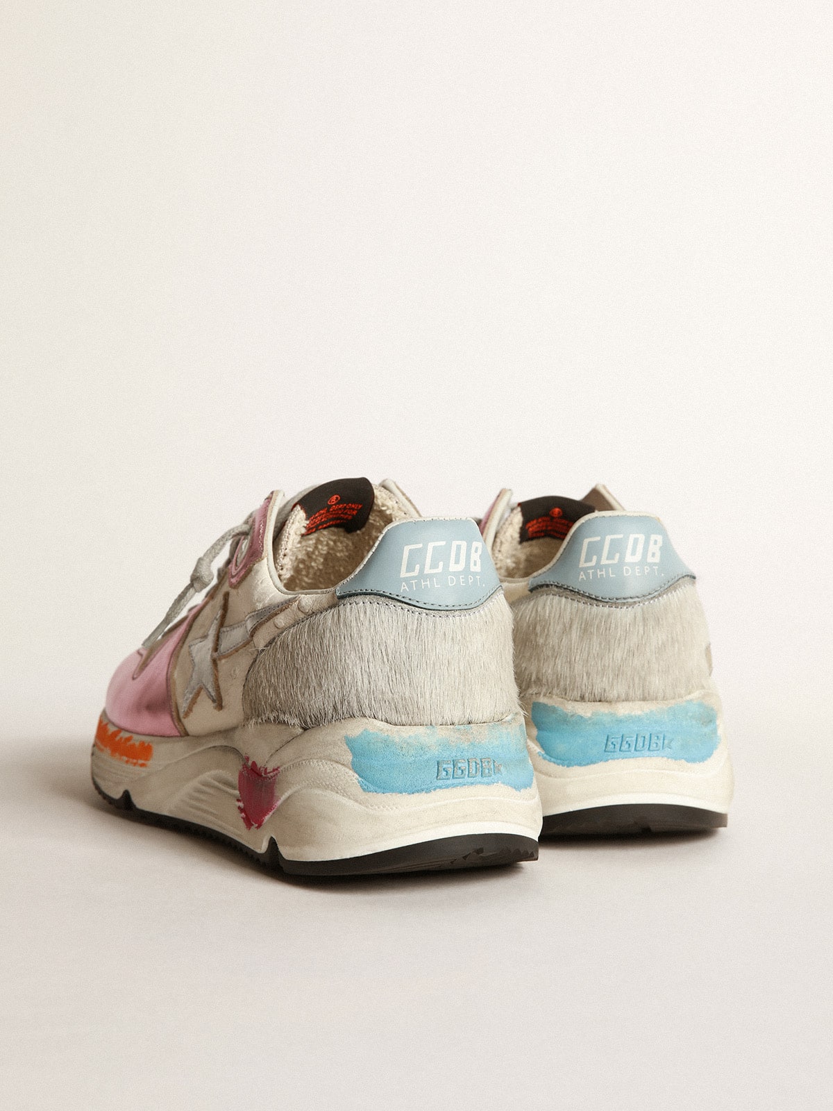 Golden Goose - Running Sole sneakers in laminated pink with silver star in 