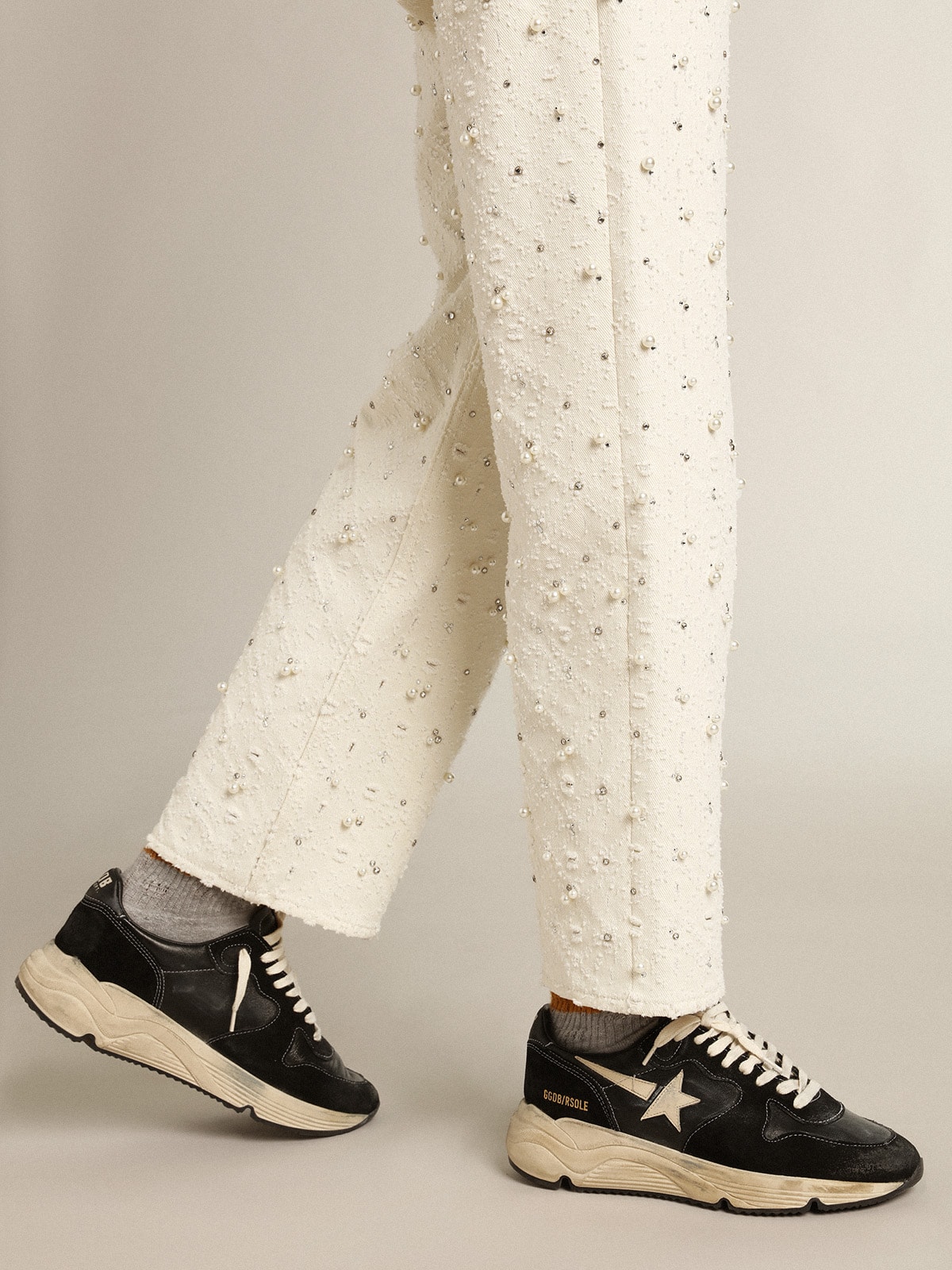 Golden Goose - Running Sole femme en nappa et daim noirs in 