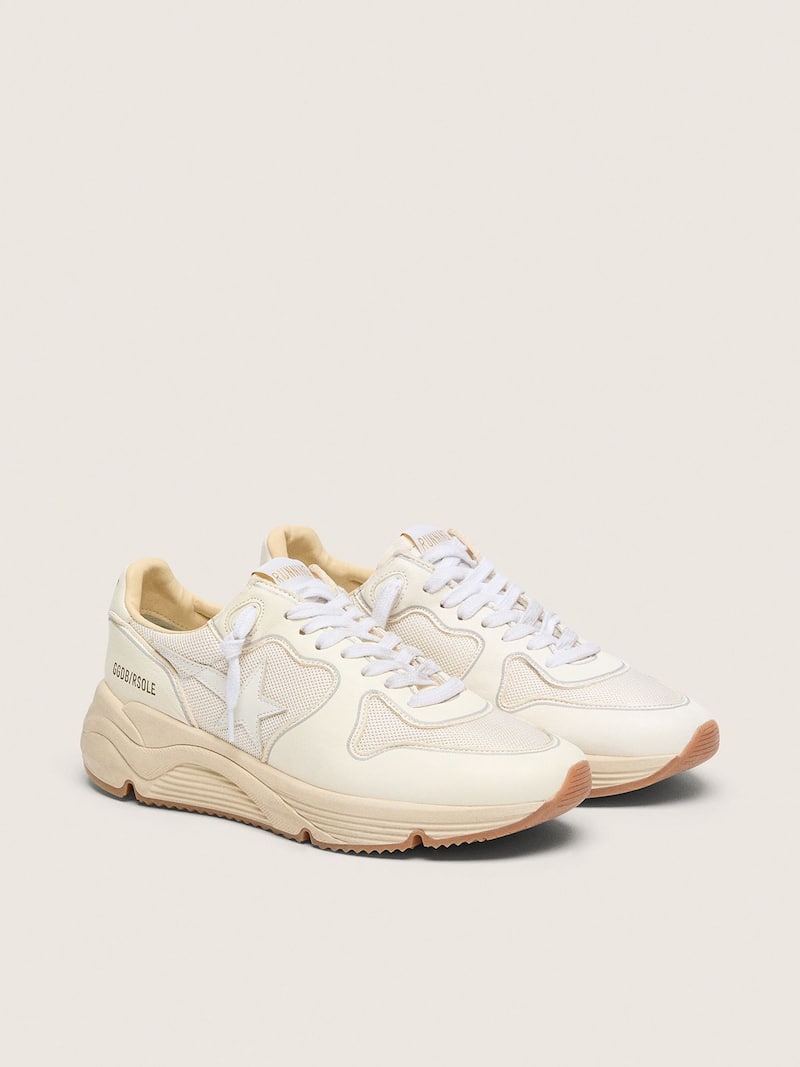 Golden Goose - Women's Running Sole in mesh and white nappa in 