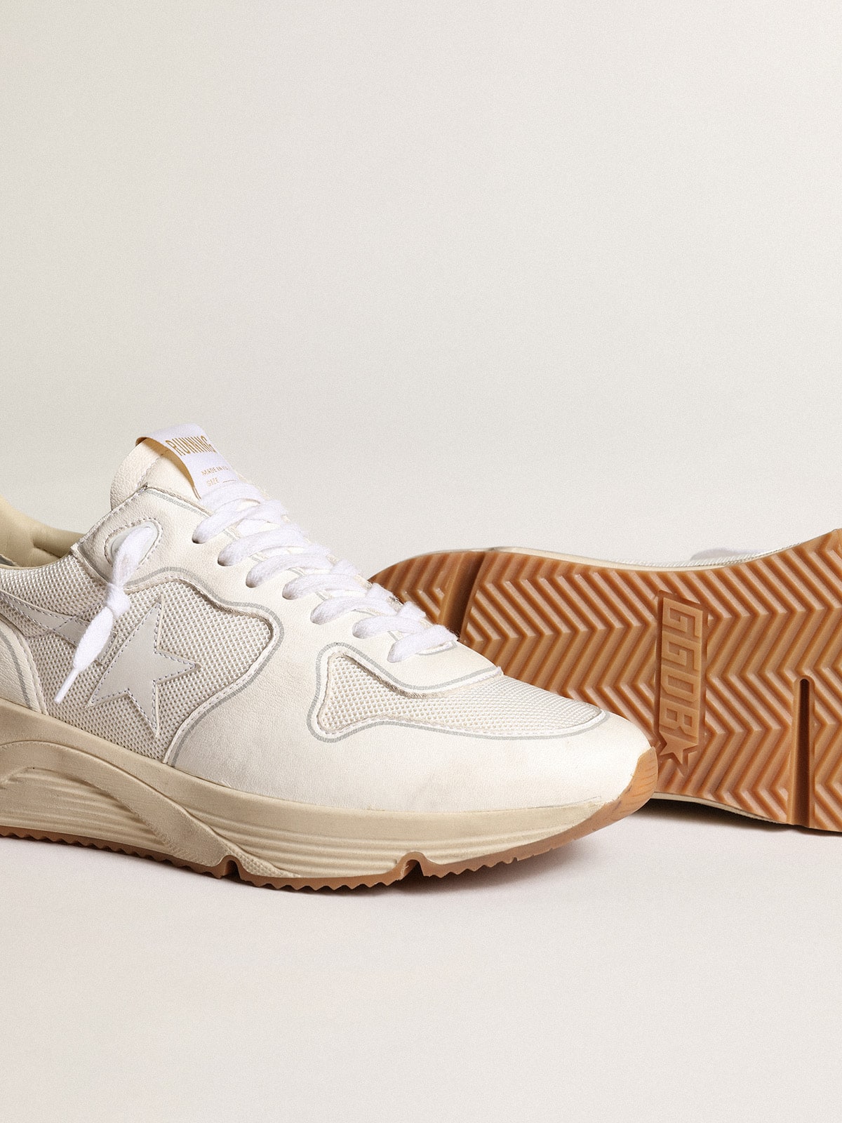 Women s Running Sole in mesh and white nappa Golden Goose