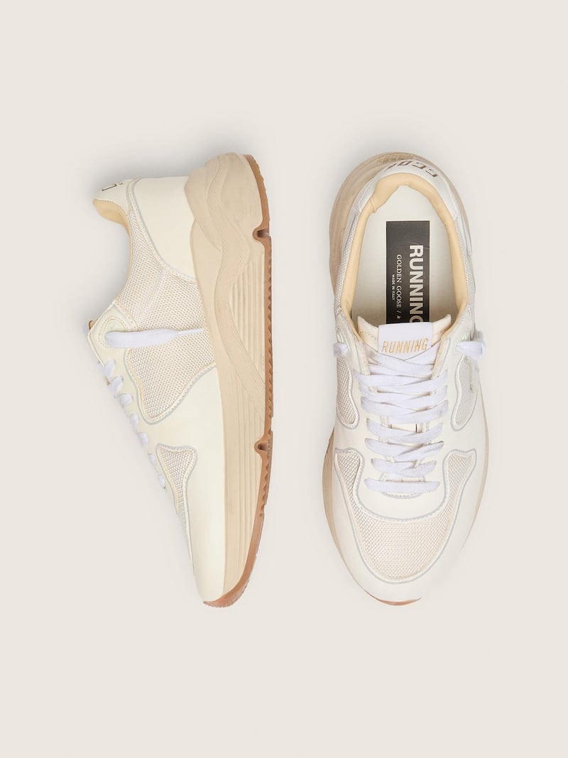 Golden Goose - Women's Running Sole in mesh and white nappa in 