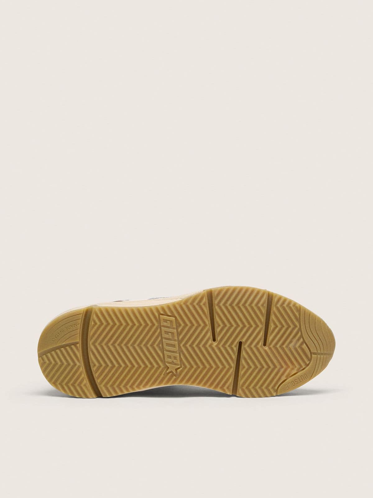 Women's Running Sole in nappa and brown suede with a Swarovski