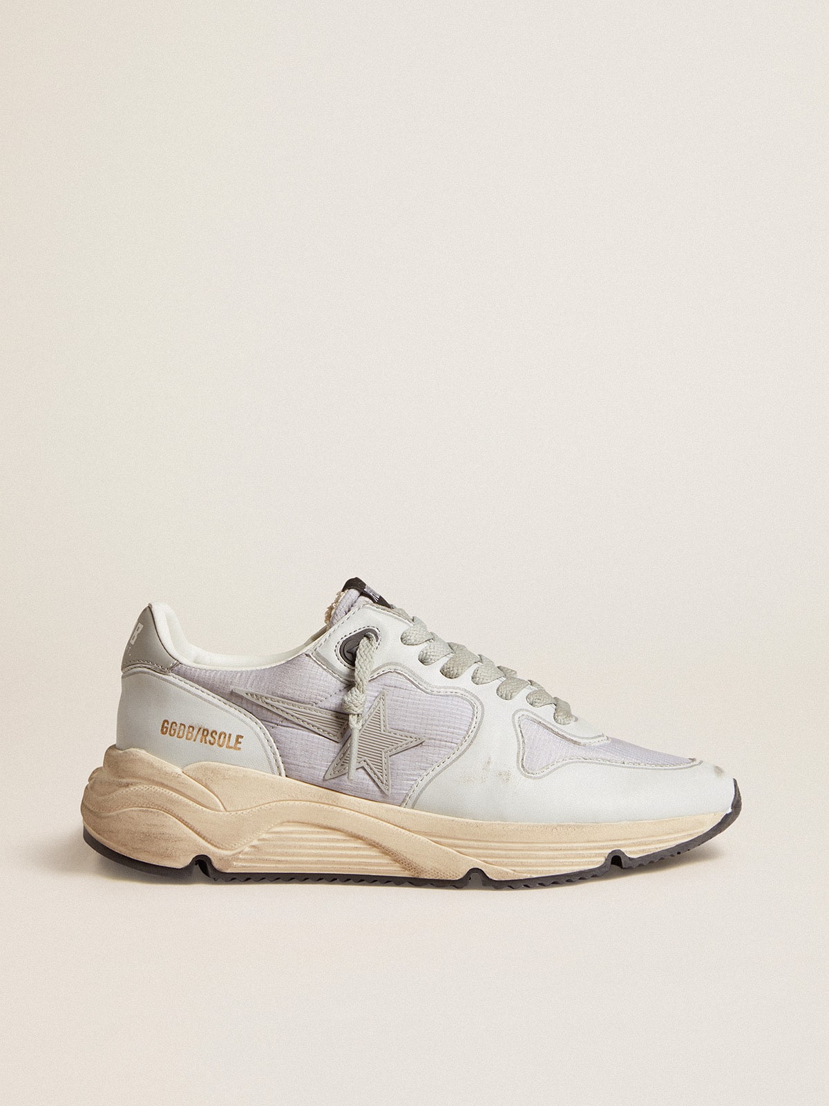 Golden Goose - Running Sole en nylon et cuir nappa avec étoile en caoutchouc et contrefort en cuir in 